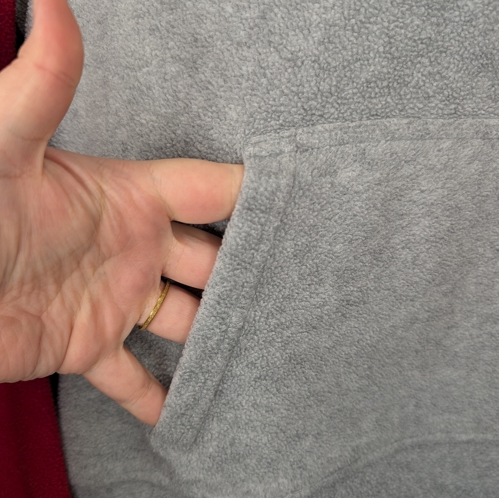 Disney Mickey Mouse Hoodie XL Gray Red Fleece Pullover Sweatshirt - Picture 5 of 8